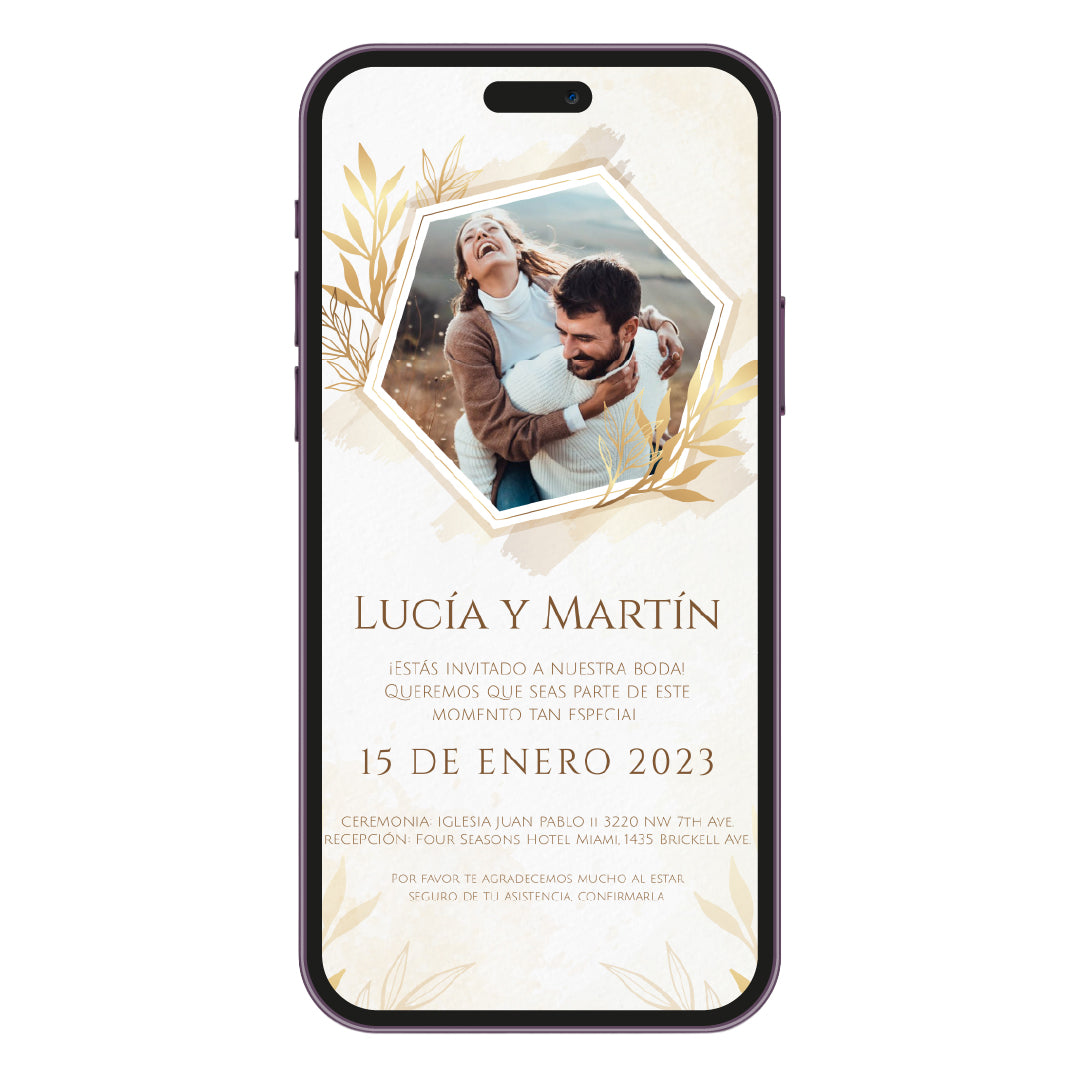 Invitacion Digital Lirio | Goldstone JPG