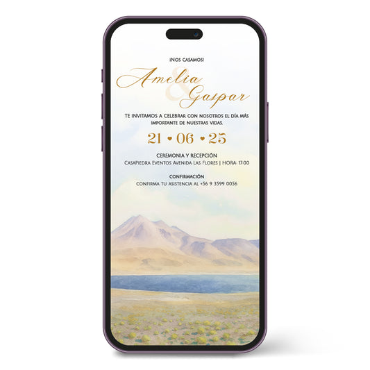 Invitación Digital Lirio Prediseñada | Formato JPG