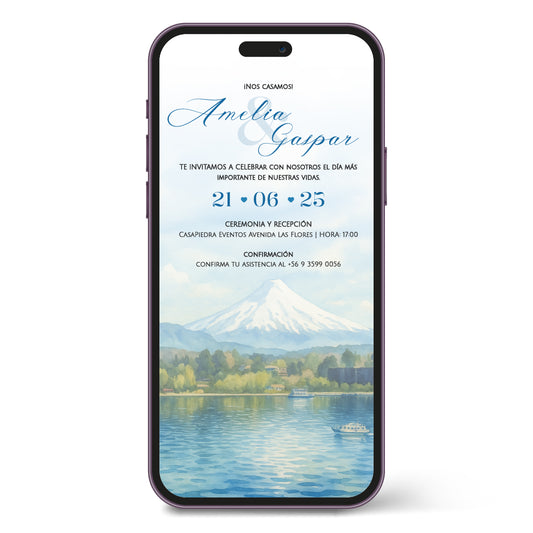Invitacion Digital Lirio | Pucón JPG