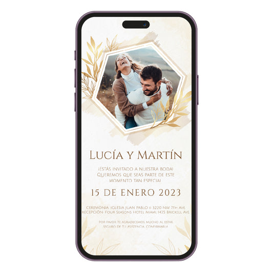 Invitacion Digital Lirio | Goldstone JPG