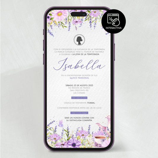 Invitacion Digital Cumpleaño | Bridgerton PDF