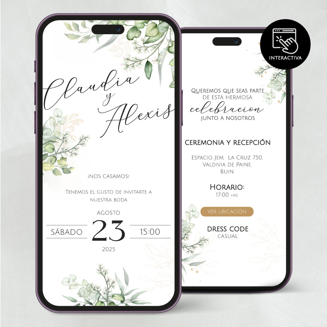 Invitacion Digital Cala | Hiedra PDF