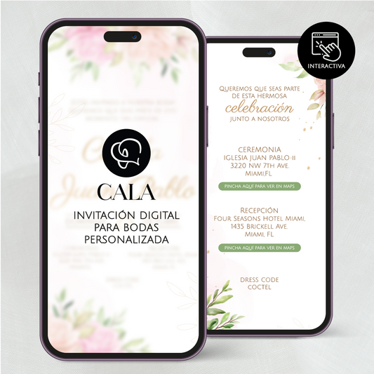 Invitación Digital Cala PDF | Personalizada Interactiva